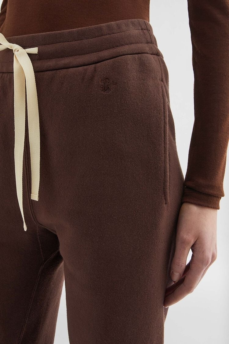 Jil Sander Cotton Terry Track Pants In Brown