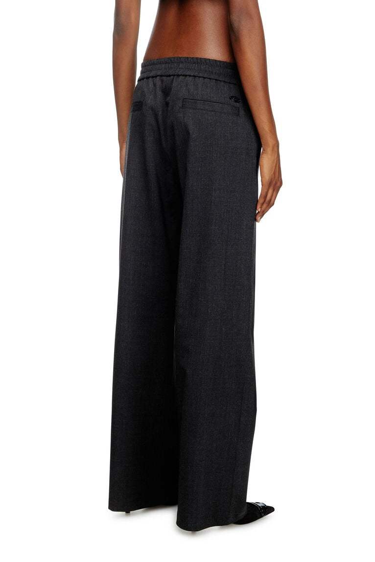 Diesel Faxu Leather Trousers In Black