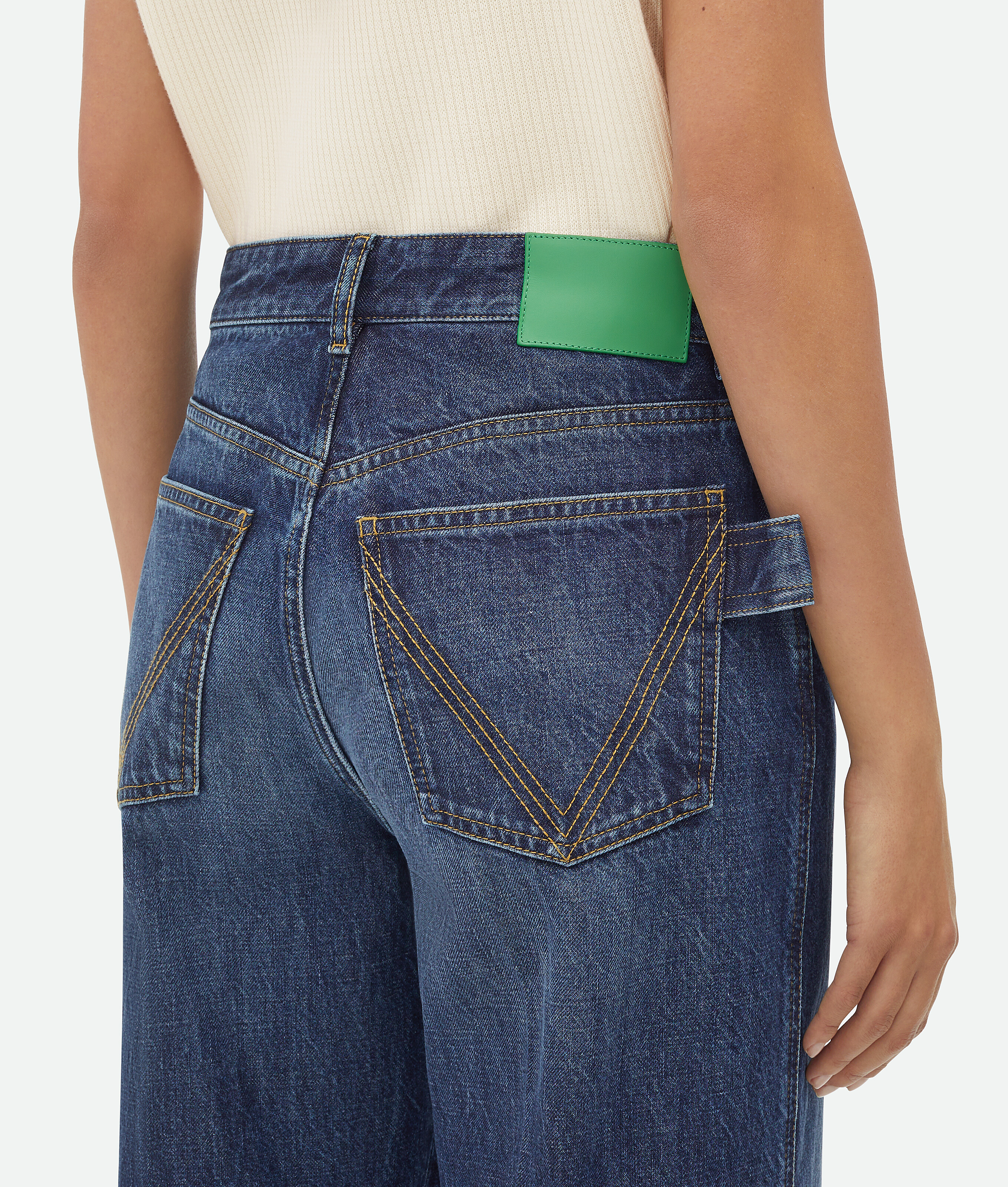 Bottega Veneta Logo-patch Cotton Jeans In Blue