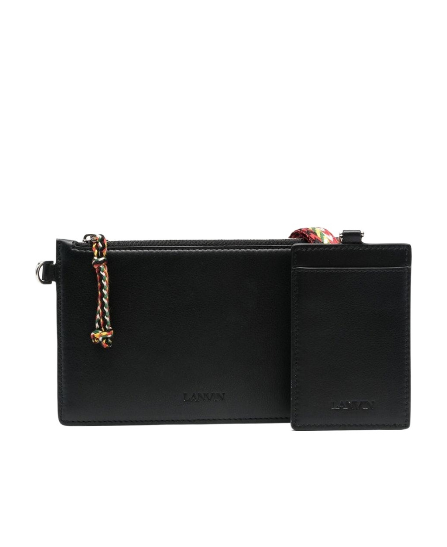 Lanvin Logo-debossed Leather Clutch In Black