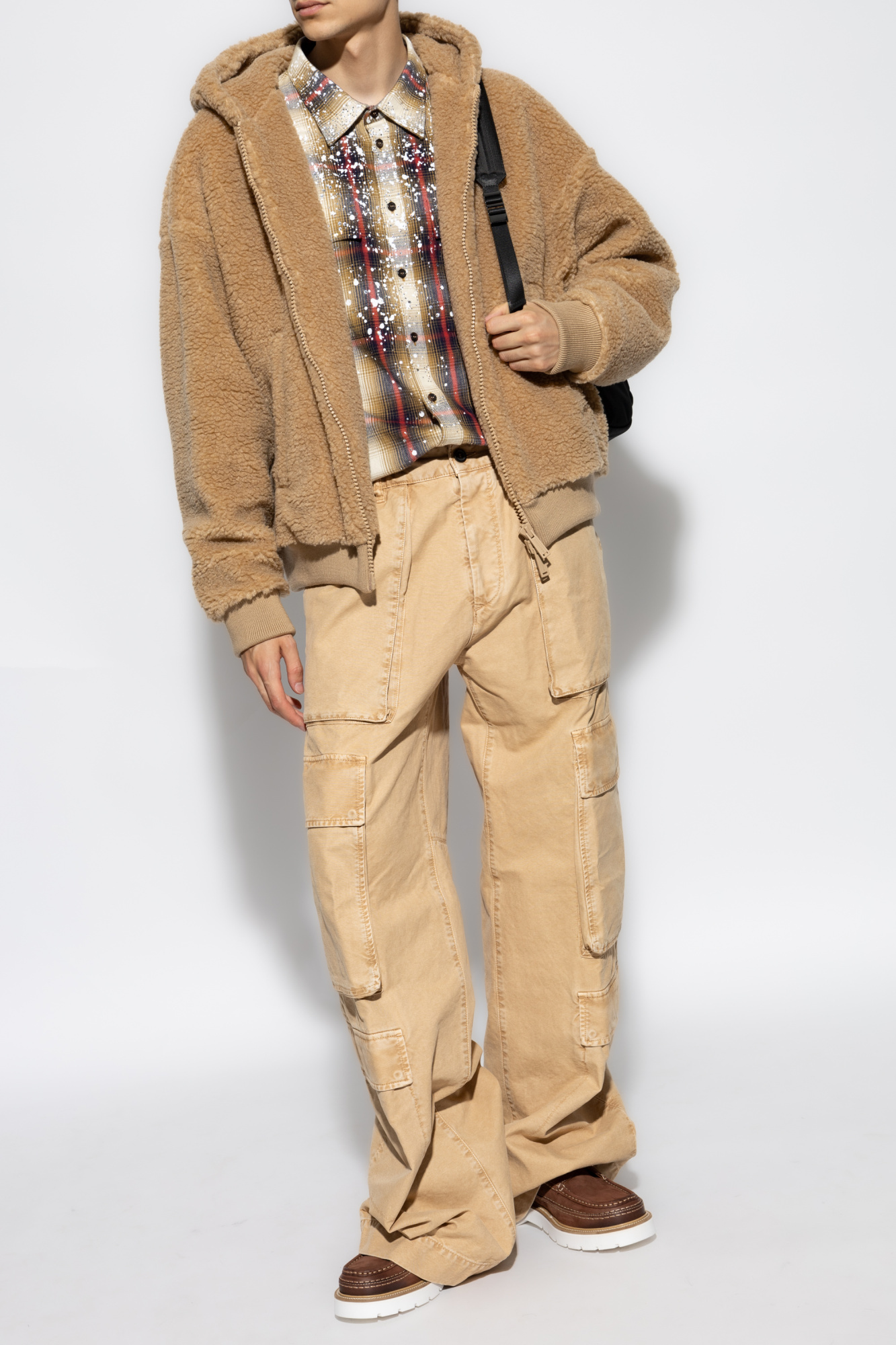 Dsquared2 Panelled Multi-pocket Cargo Trousers In Nude
