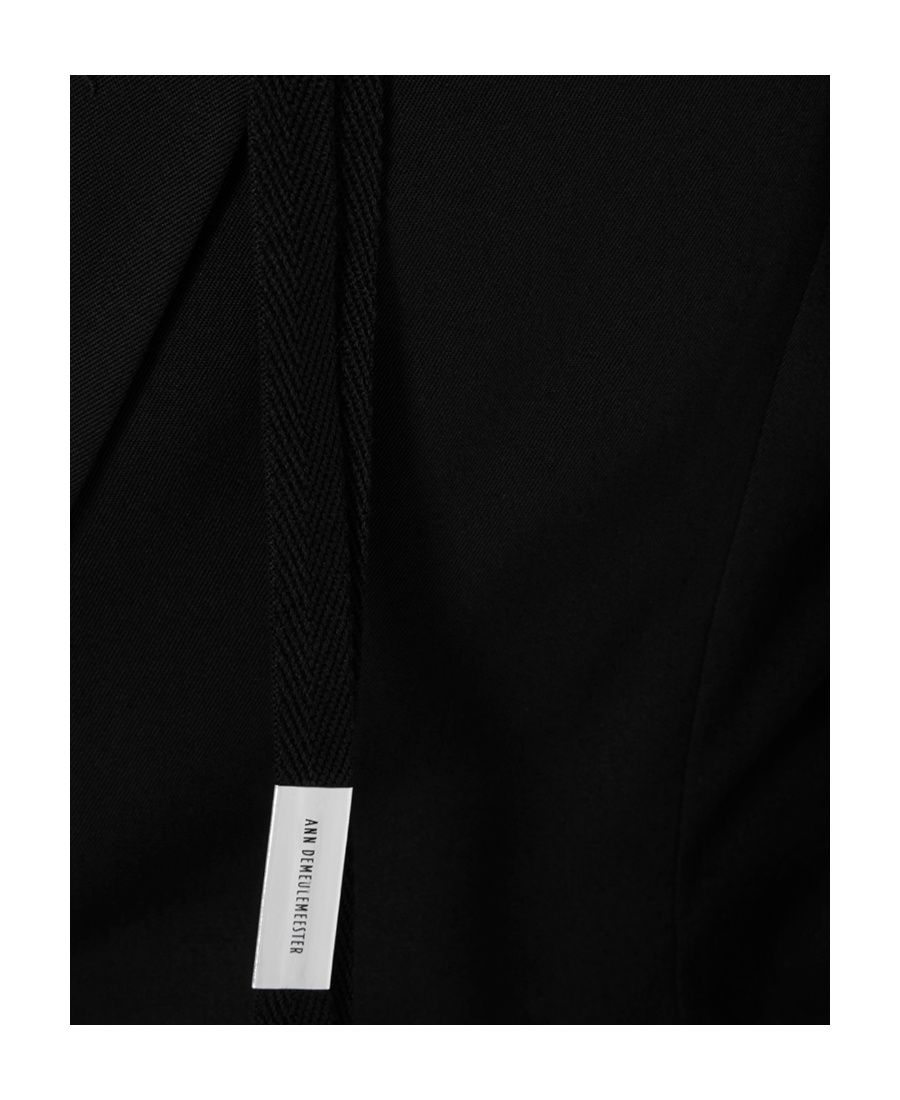 Ann Demeulemeester Lapel-tie One-button Blazer In Black