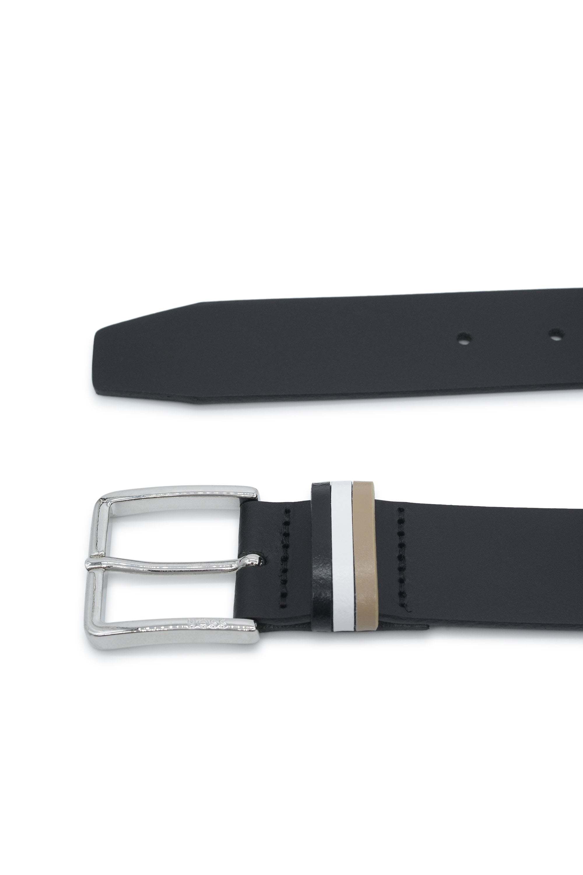 Hugo Boss Boss Ther Leather Loop Belt In Black
