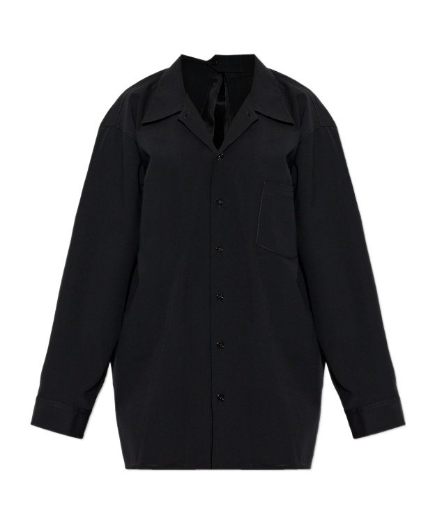 Mm6 Maison Margiela Long-sleeve Shirt Dress In Black