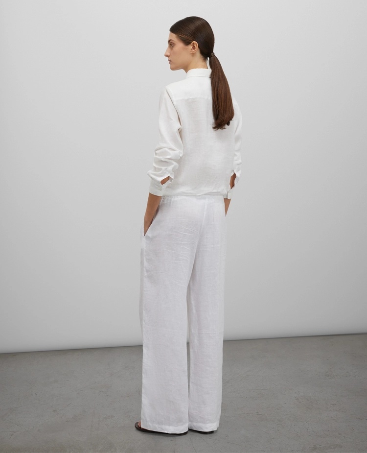 Aspesi Elasticated Straight-leg Trousers In White