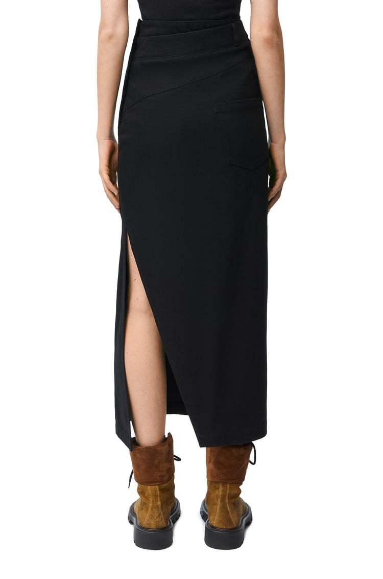 LOEWE DECONSTRUCTED SKIRT IN DENIM