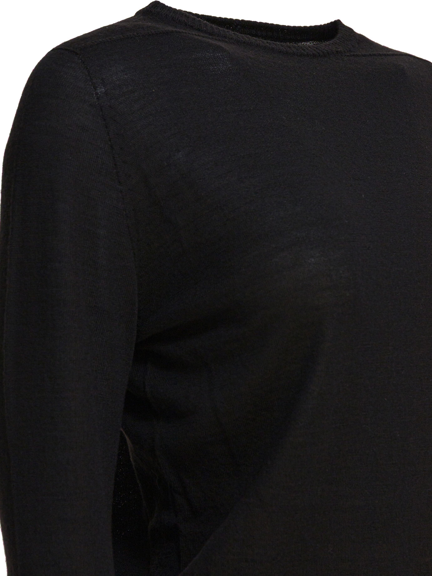 Rick Owens Biker Level Knit Wool Sweater In Black