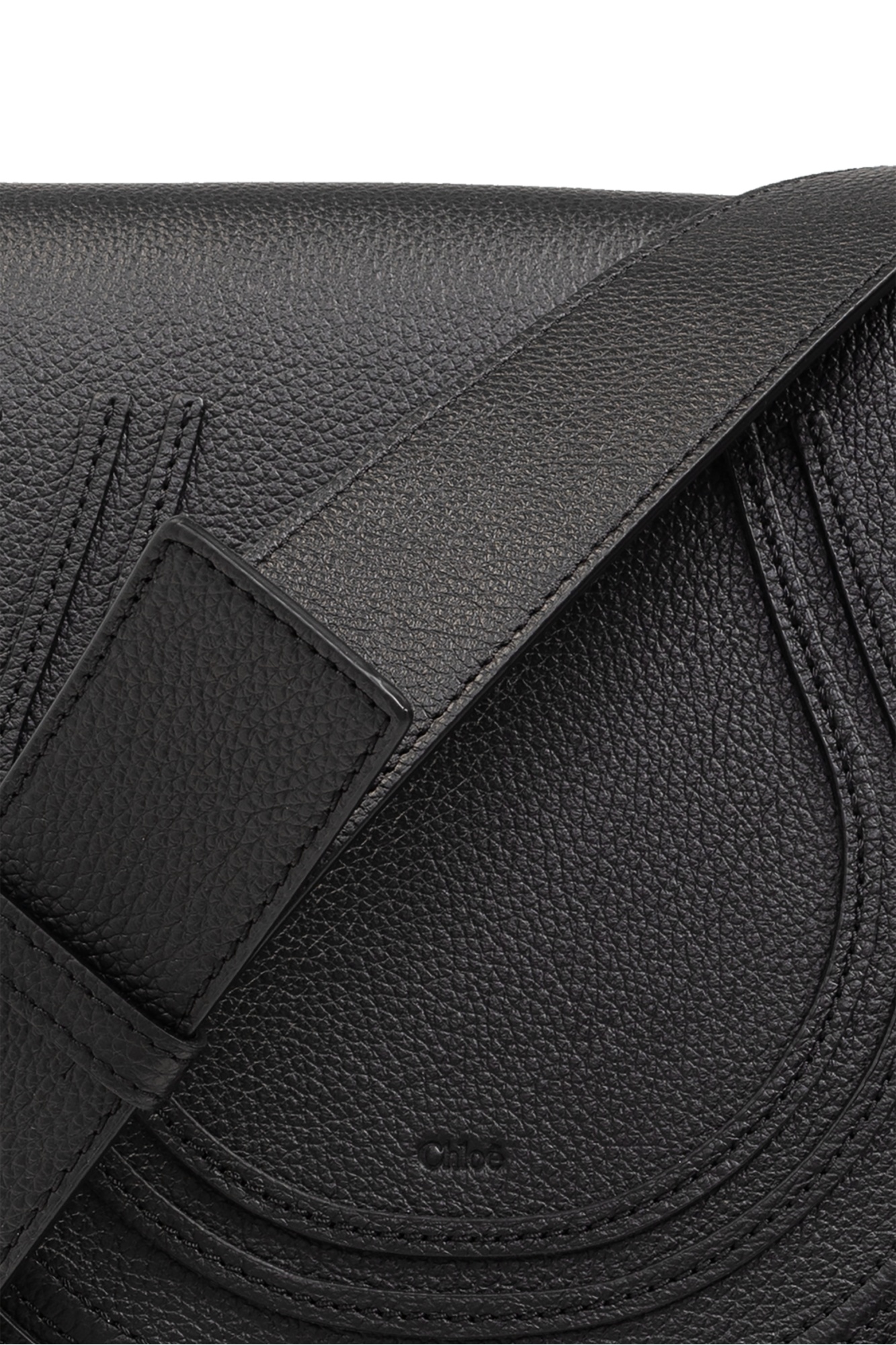 Shop Chloé Marcie Leather Crossbody Bag In Black