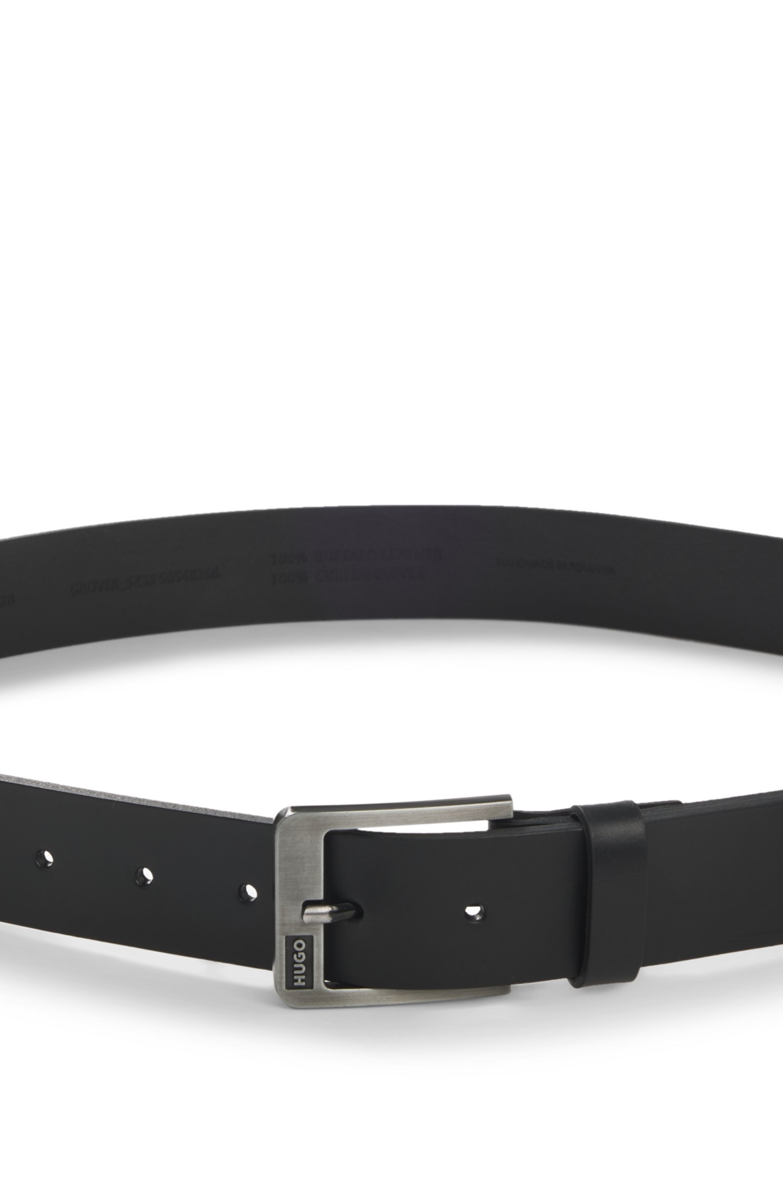 Hugo Boss Logo Buckle Belt In Black