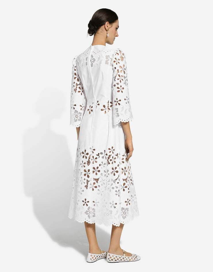 Dolce & Gabbana Cut-out Stretch-cotton Midi Dress In White