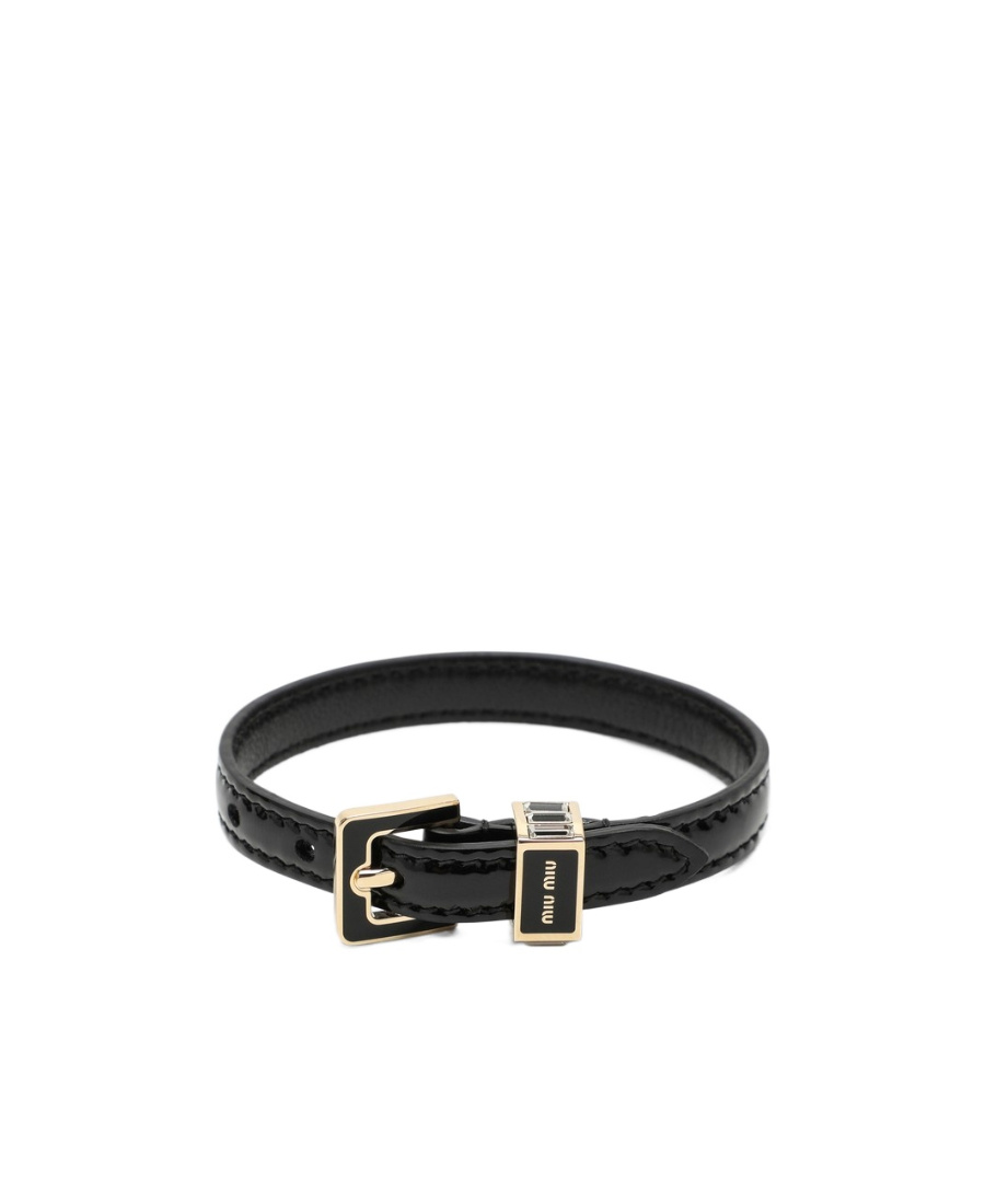 Miu Miu Logo Bracelet In Black