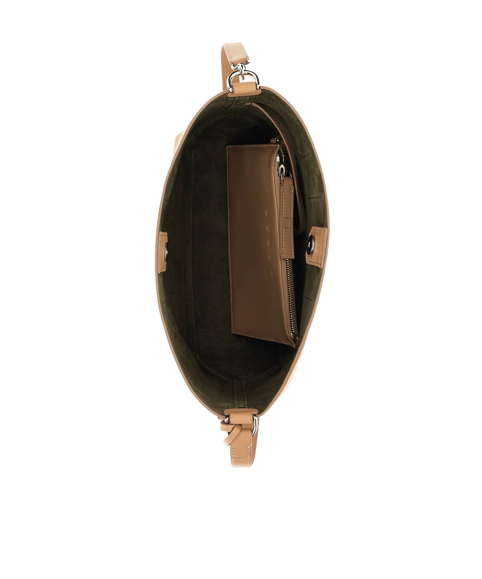 Hogan Strap Adjust Hobo Metal Rectangular Bag In Nude