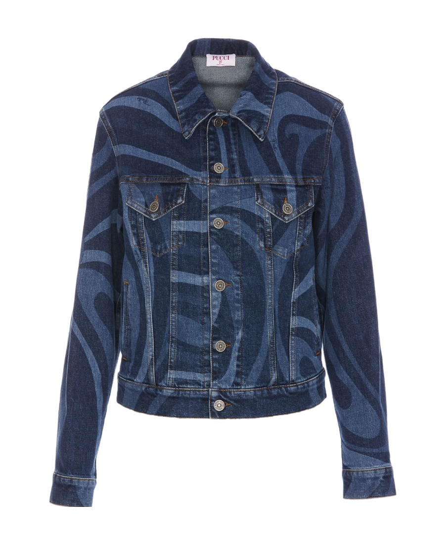 EMILIO PUCCI SWIRL PRINT DENIM JACKET