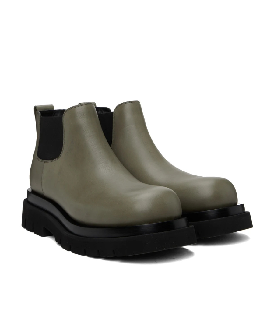 Bottega Veneta Grooved Chelsea Boots In Green
