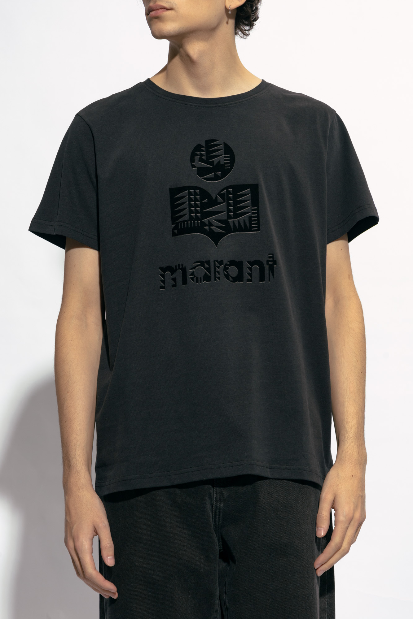 Isabel Marant Zafferh Logo Printed T-shirt In Black
