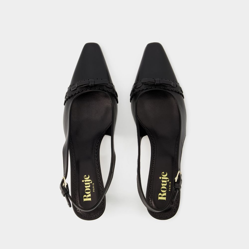 Rouje Pointed High-heeled Sandals In Black