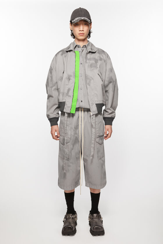 Acne Studios Logo-embroidered Bomber Jacket In Gray