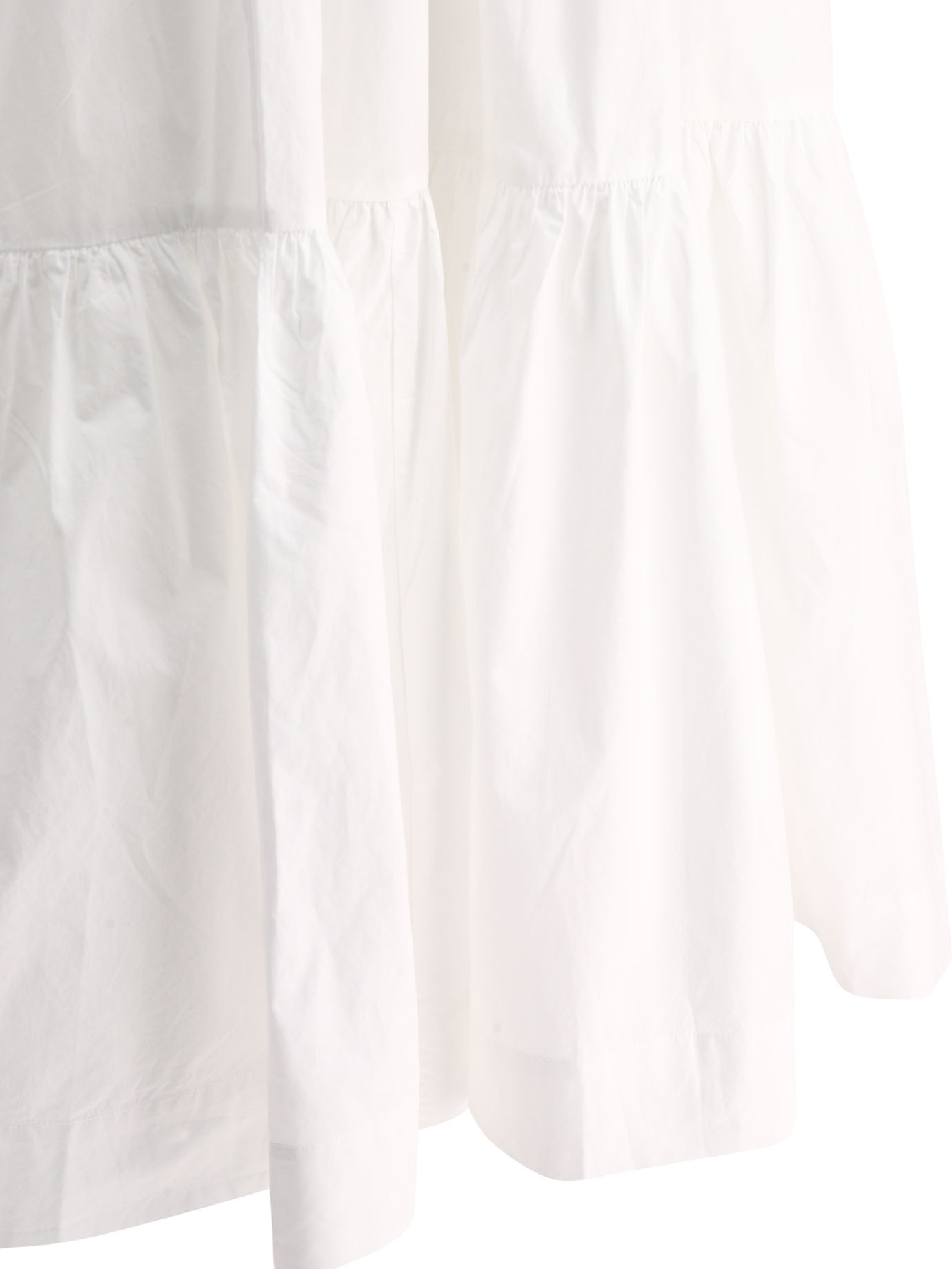 Shop Ganni Cotton Poplin Smock Maxi Dress In White