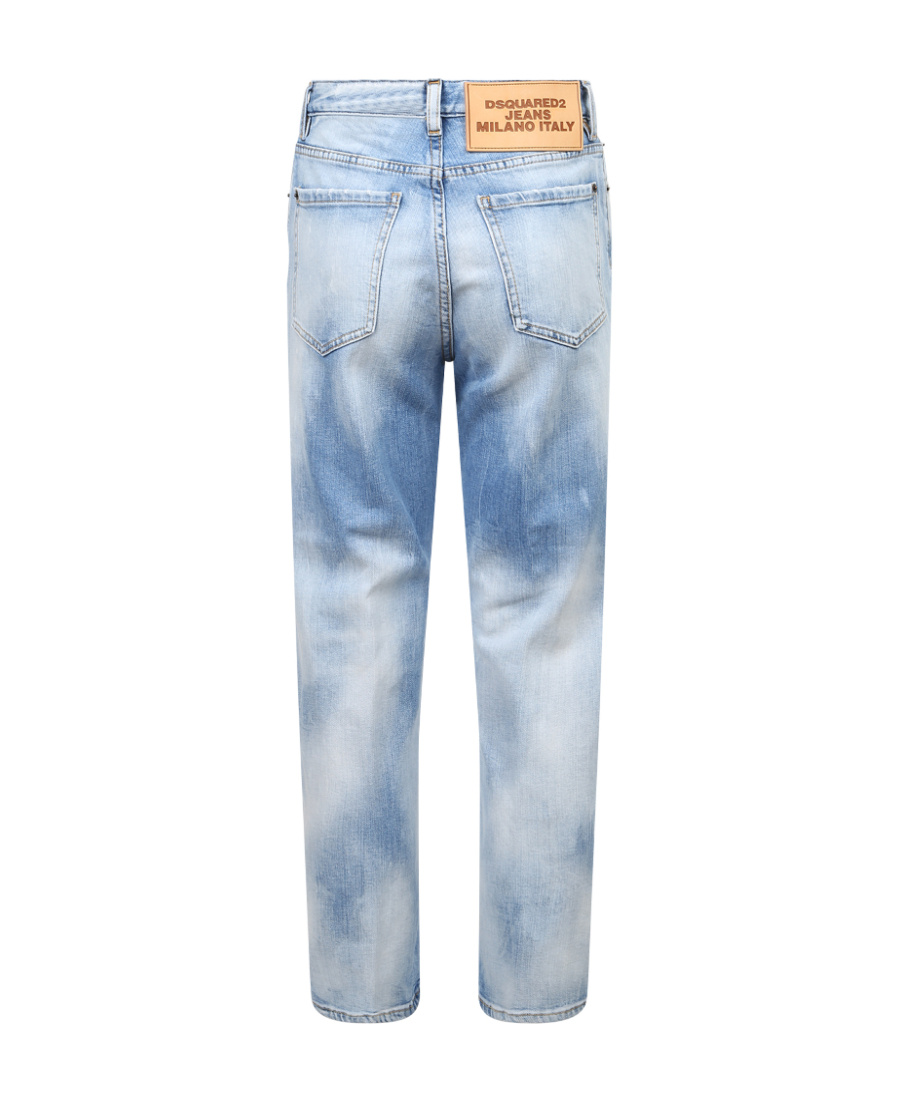 Dsquared2 Bleached Effect Straight-leg Jeans In Blue
