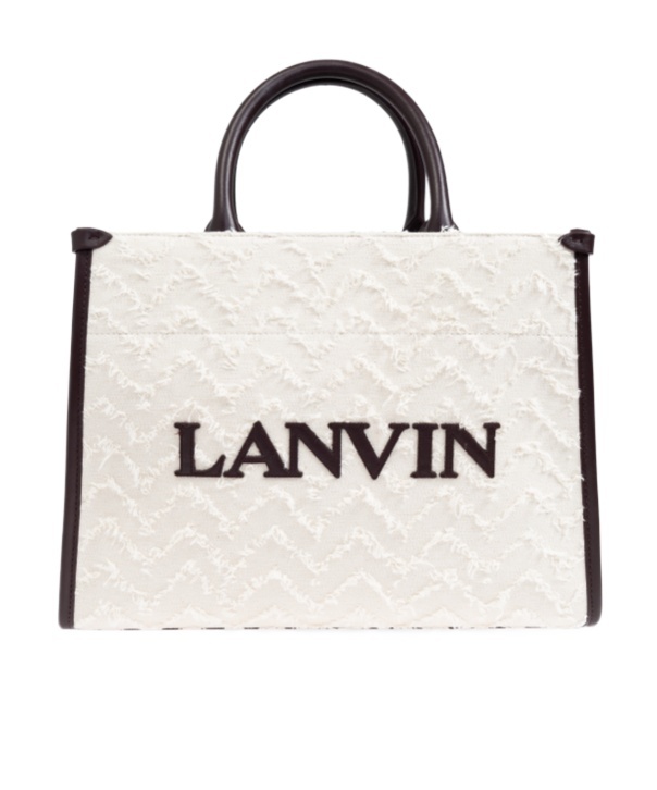 Shop Lanvin Inout Cotton Tote Bag In White