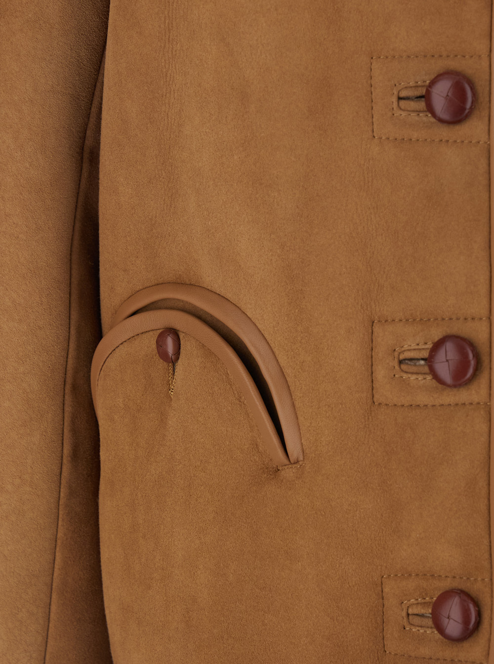 Blazé Milano Curly Shearling-lined Suede Jacket In Neutral