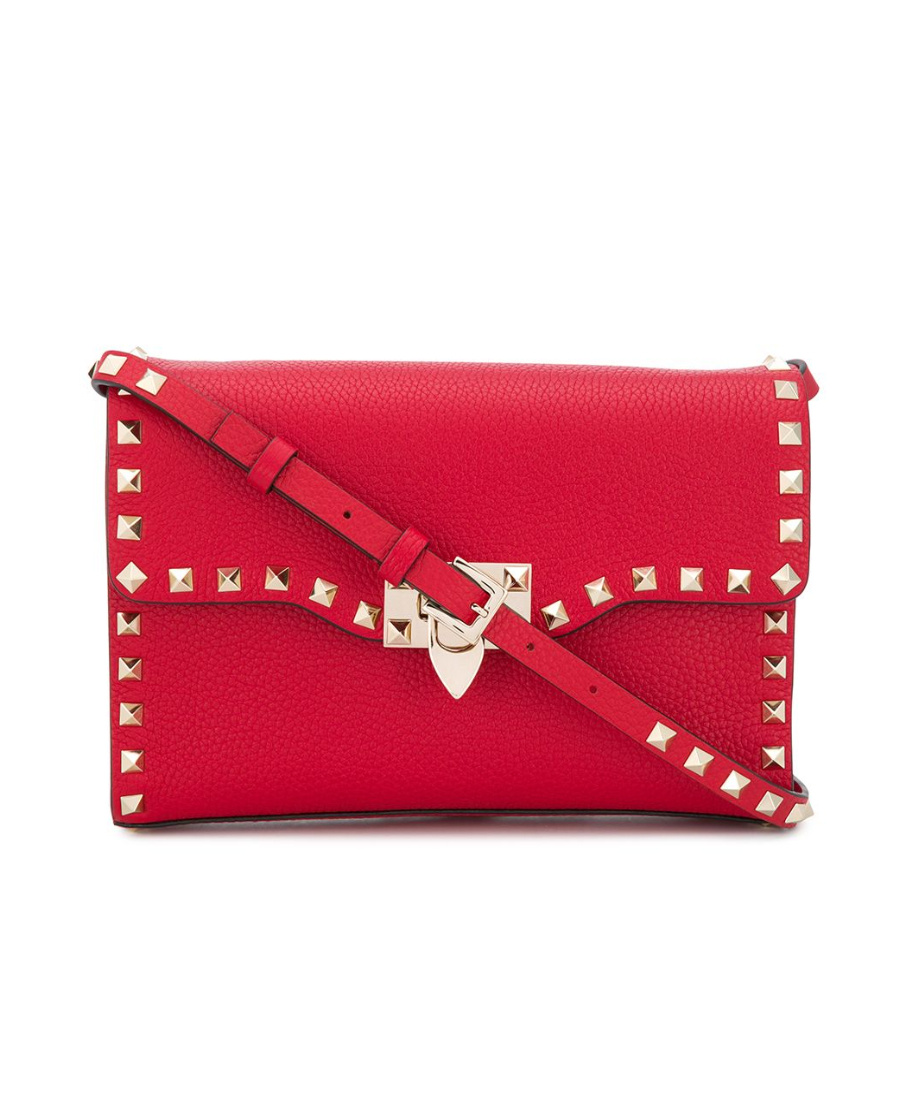 Valentino Rockstud Shoulder Bag In Red