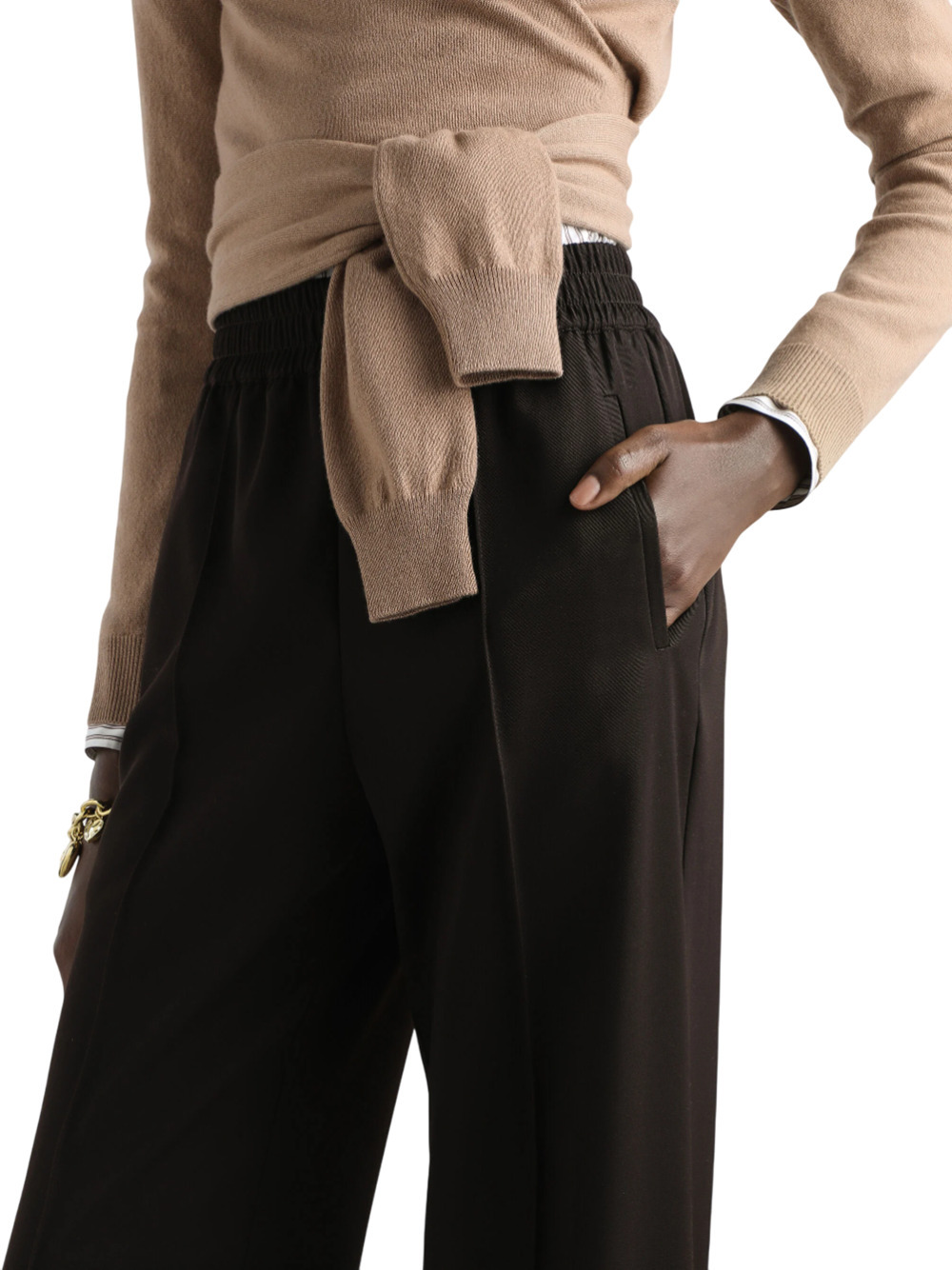 Dolce & Gabbana Wool Gabardine Joggers Trousers In Black