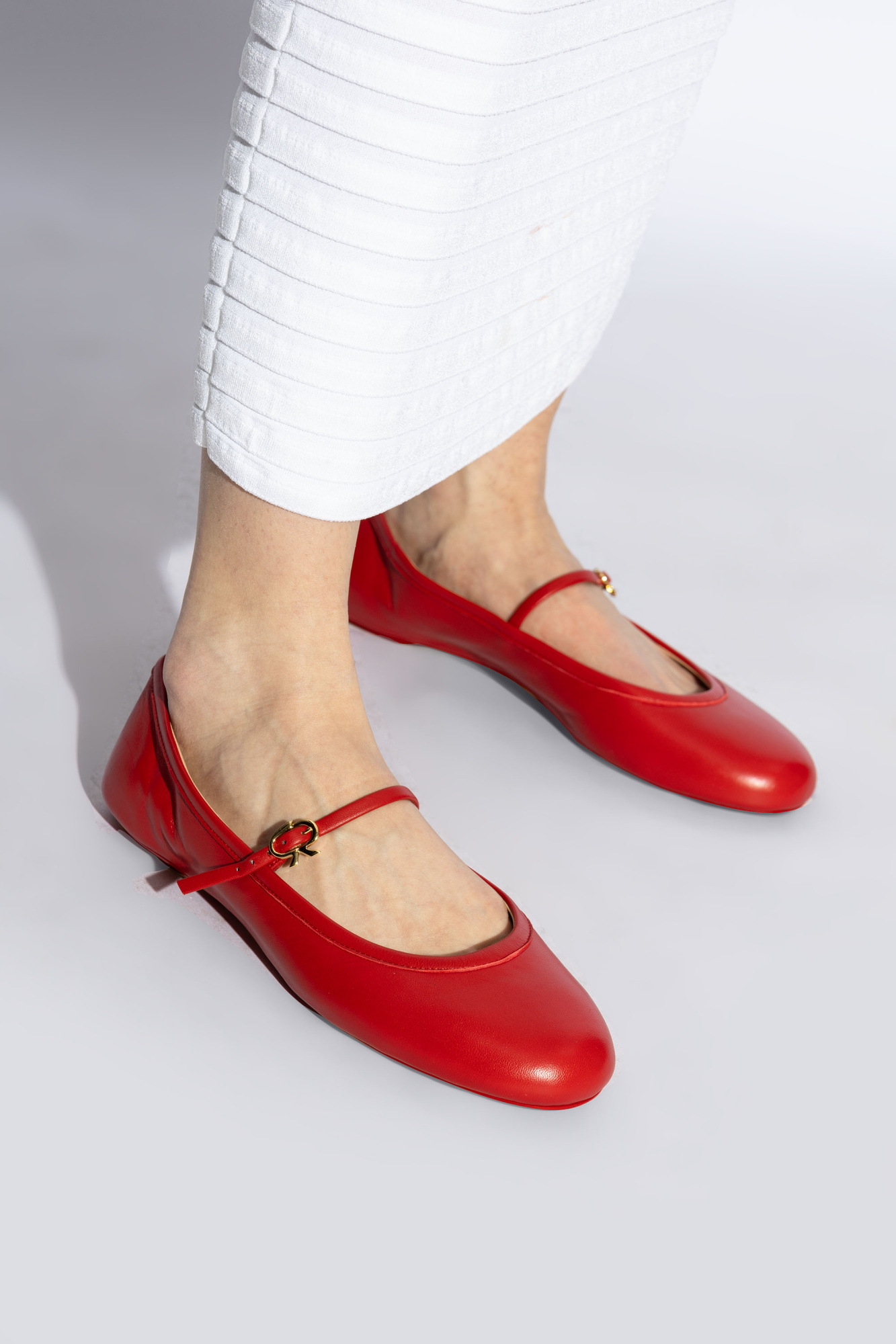 Shop Gianvito Rossi Carla Ballerina Shoes In Red