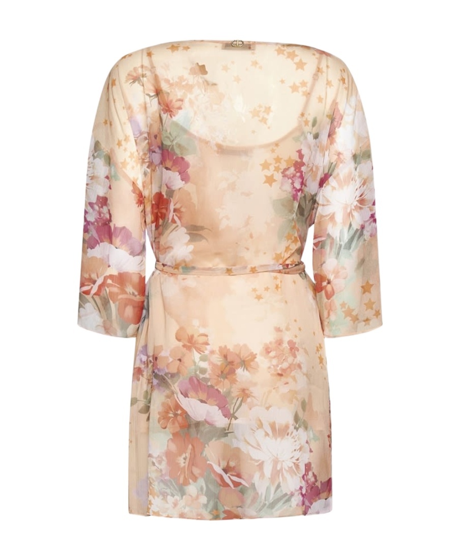 Twinset Logo Dress In Nude