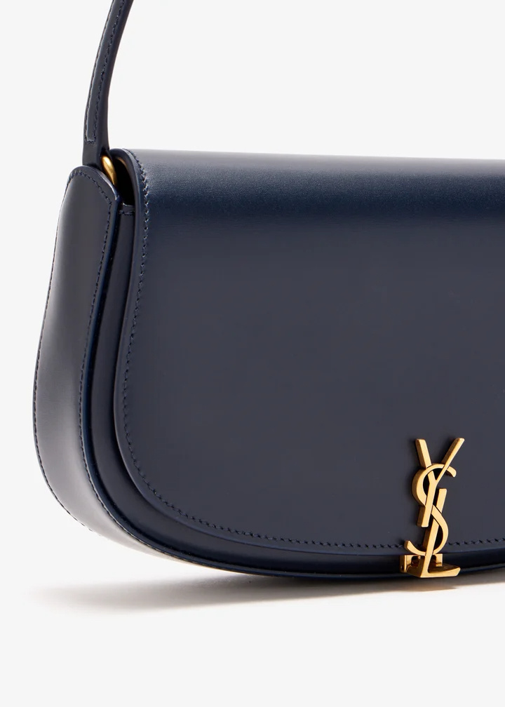 Saint Laurent Logo Shoulder Bag In Blue