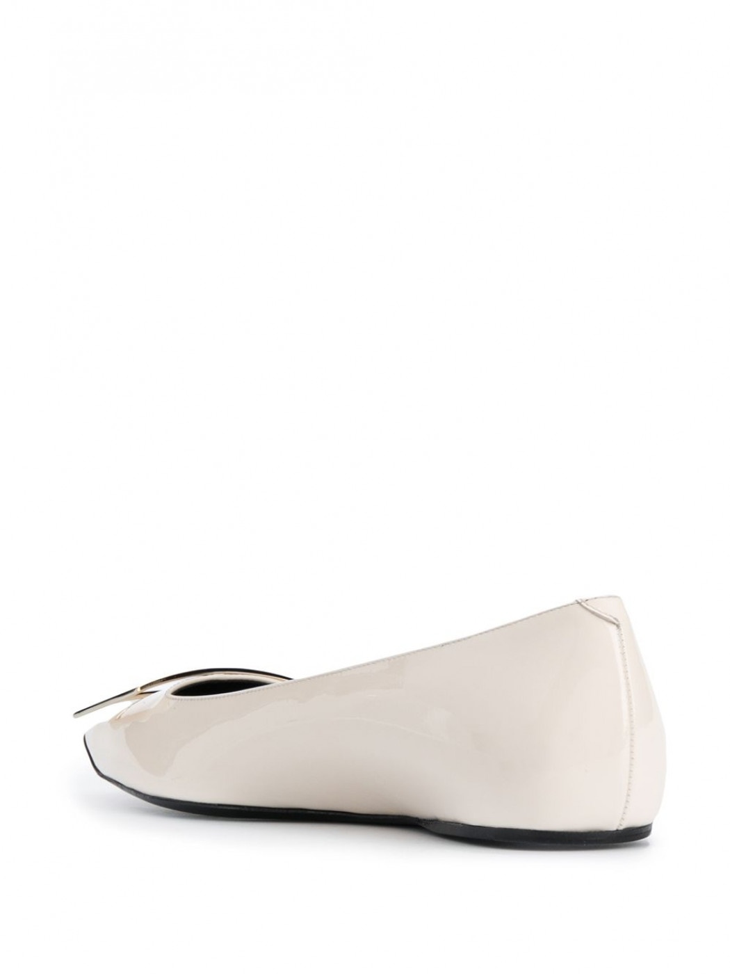 Roger Vivier Trompette Bellerine Patent-leather Ballet Flats In White