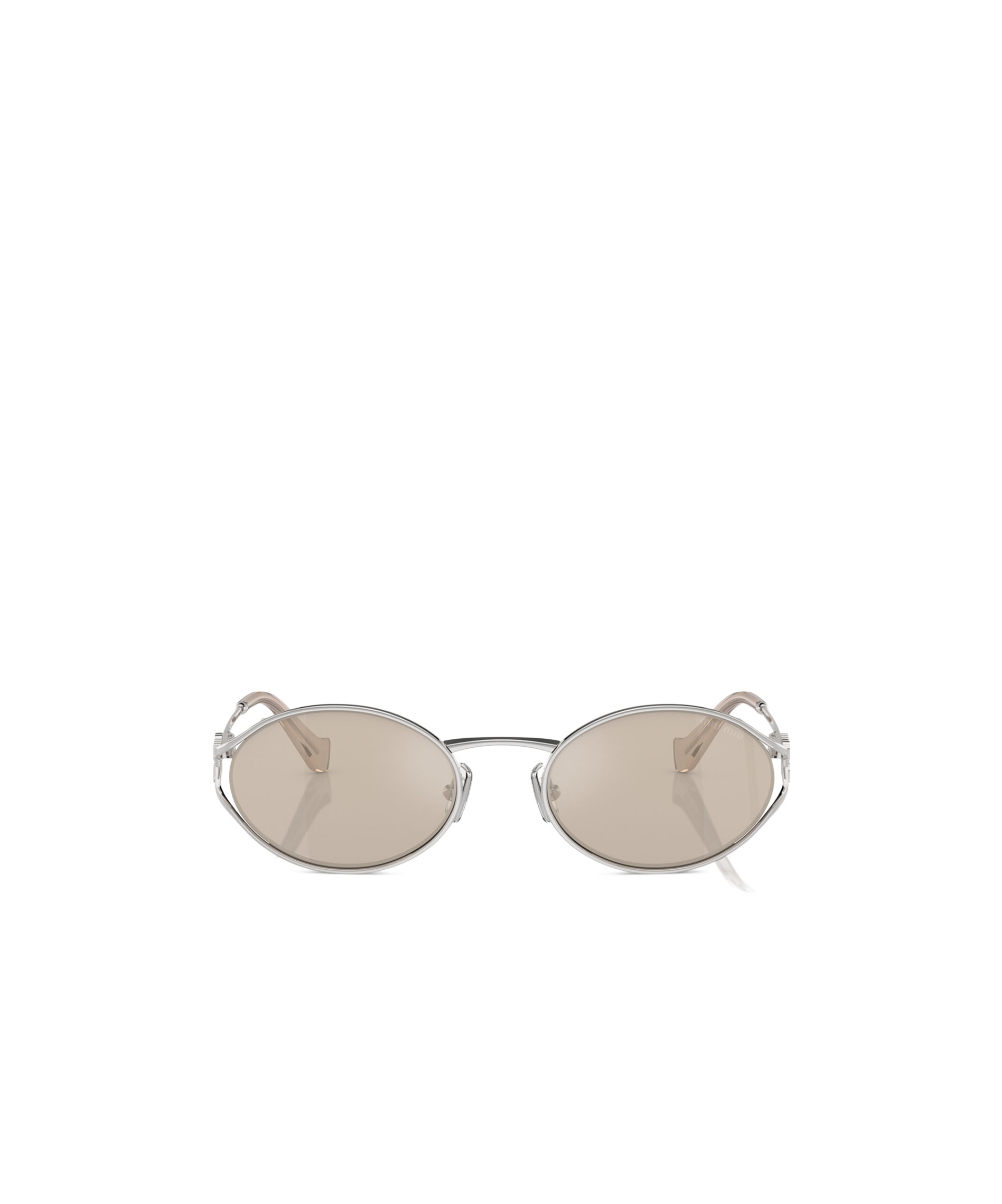 Miu Miu Eyewear Oval Frame Sunglasses In White