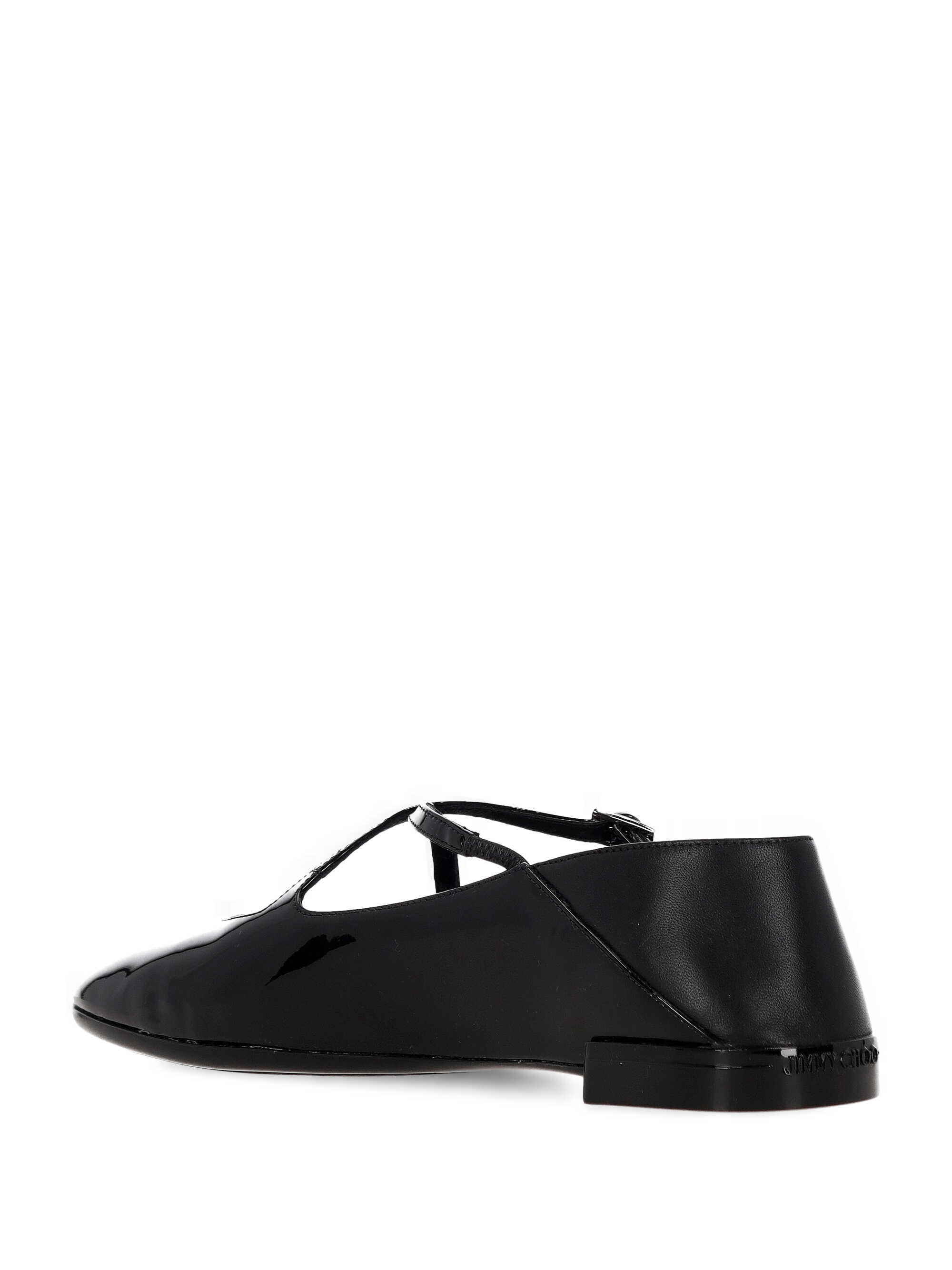 Jimmy Choo Eleri Patent Ballerina Flat In Black