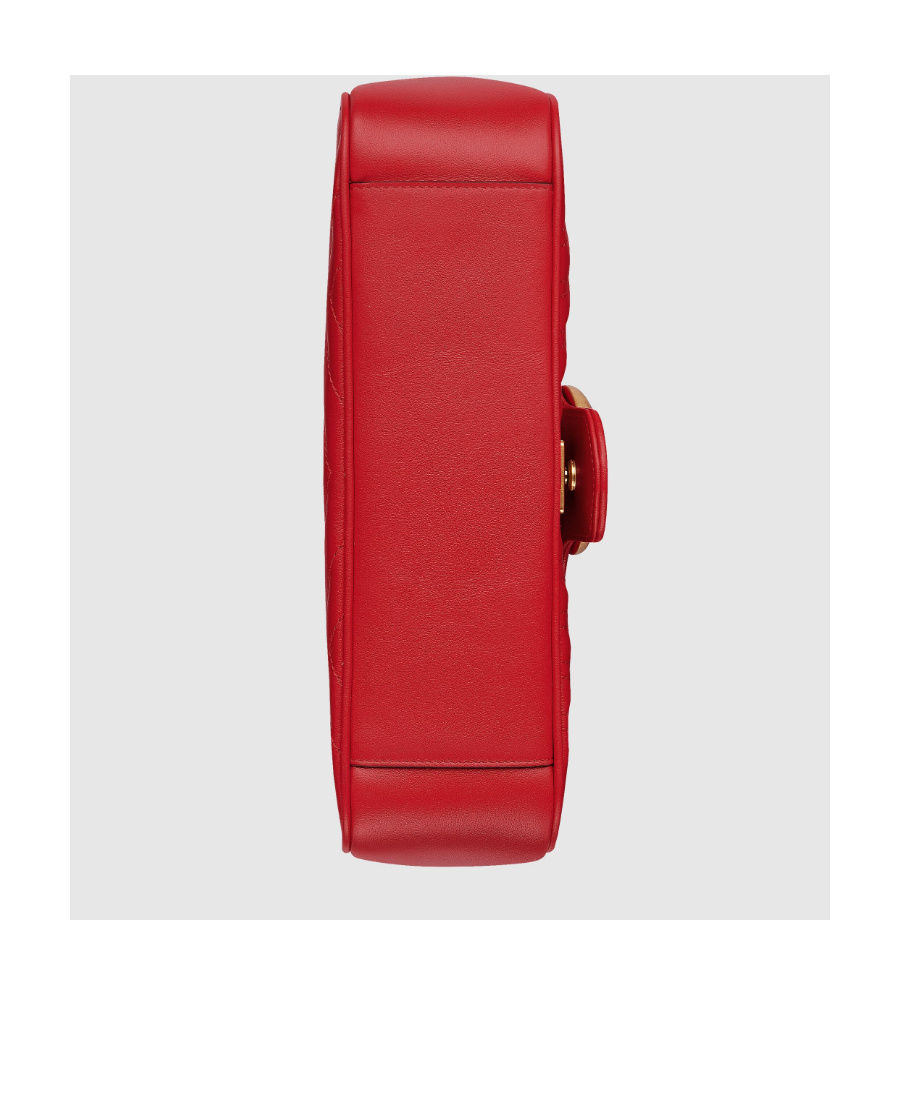 Gucci Women Gg Marmont Leahter Shoulder Bag In Red