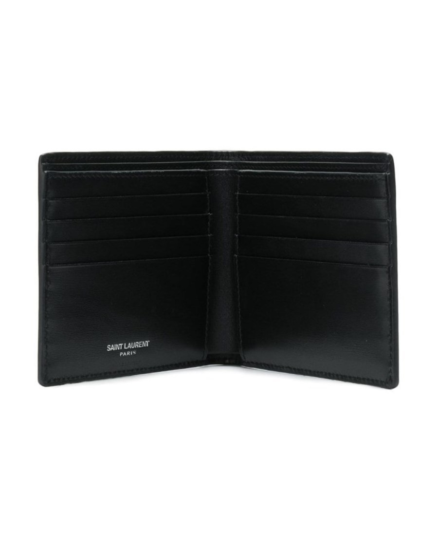 Saint Laurent Cassandre East/west Wallet In Black