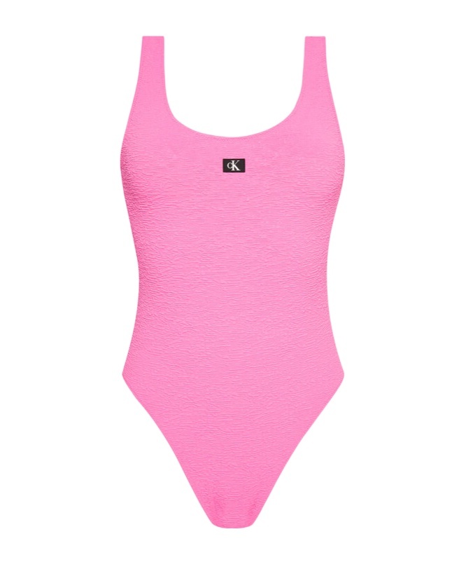 Calvin Klein Logo One-piece Swimsuit In Pink