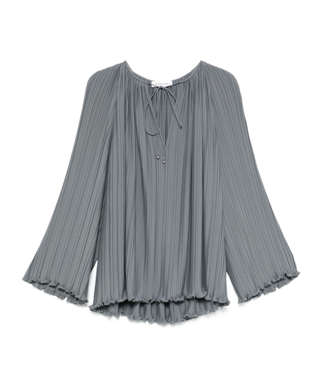 Lanvin Pleated Blouse In Gray