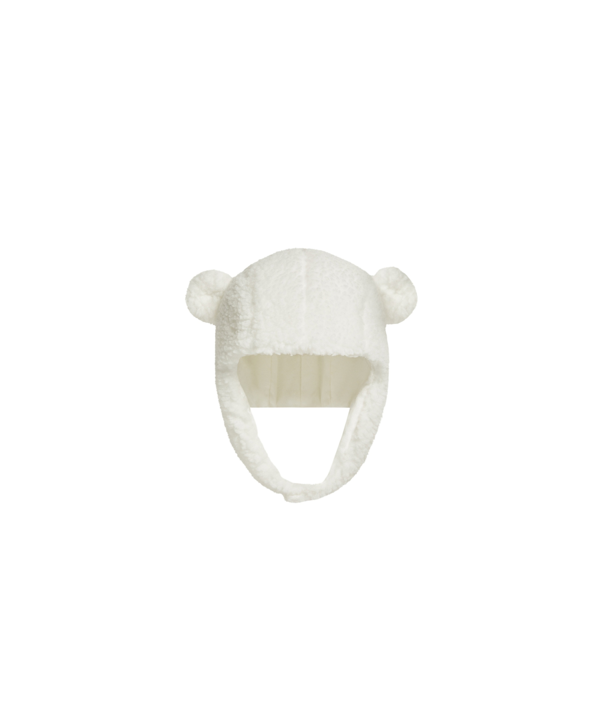 Moncler Enfant Earflaps Teddy Cap In White