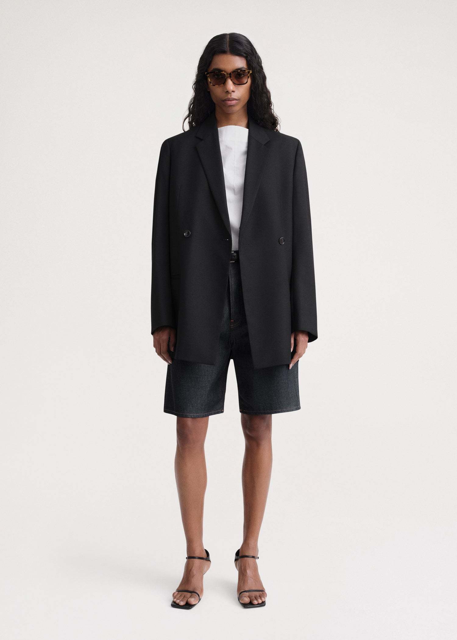 Totême Double-breasted Blazer In Black