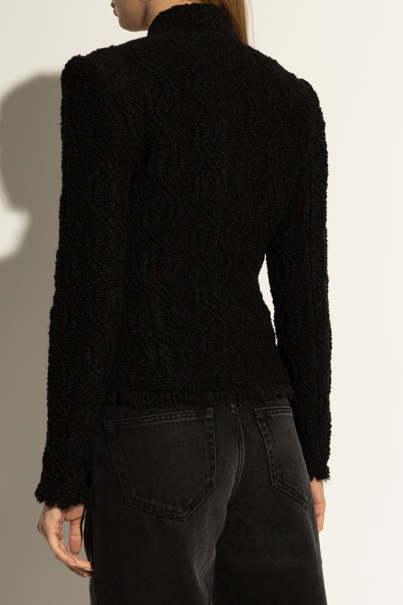 Isabel Marant Loyana Embossed Double-breasted Jacket In Black