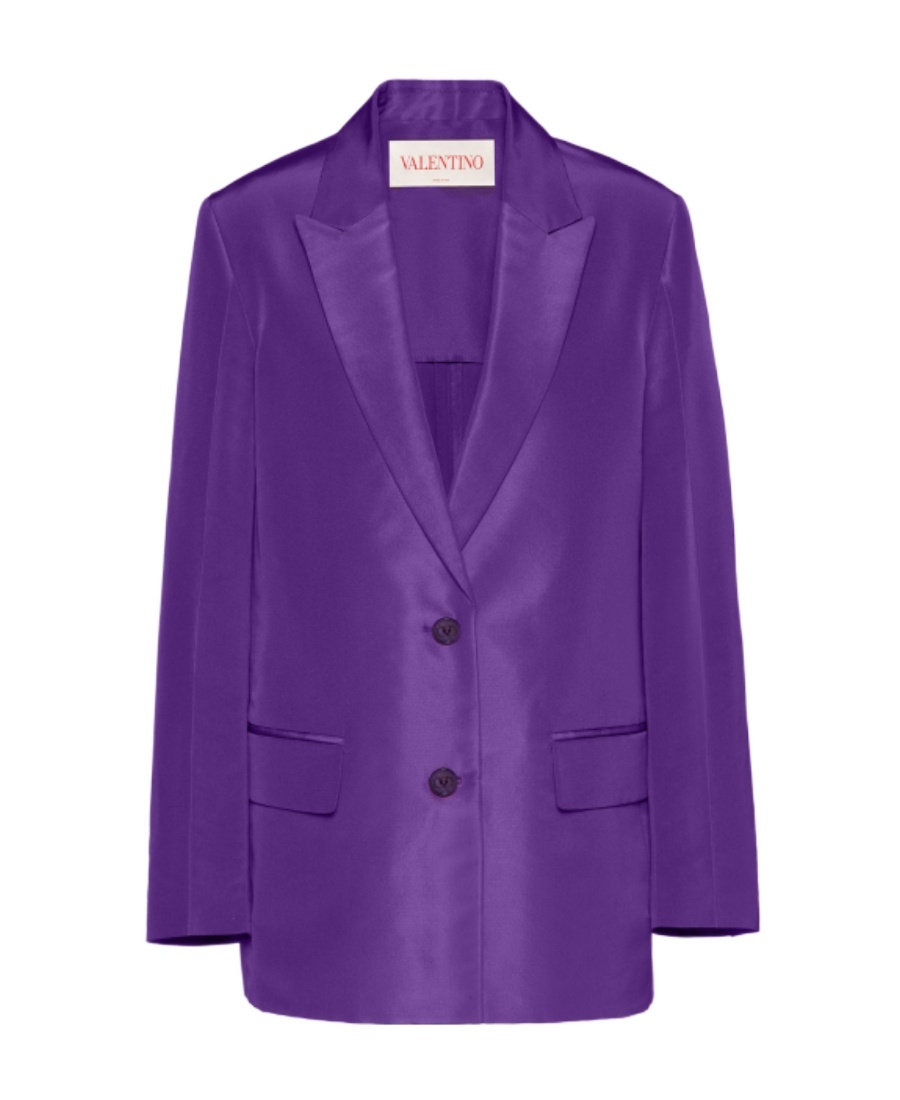 Valentino Peak-lapel Single-breasted Jacket In Purple