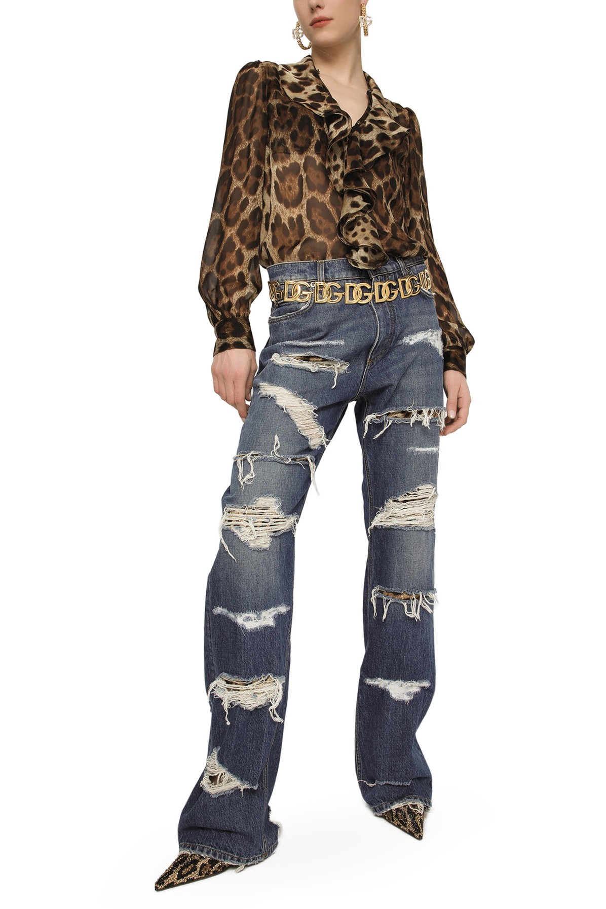 Shop Dolce & Gabbana Pleated Long-sleeved Shirt In Brown