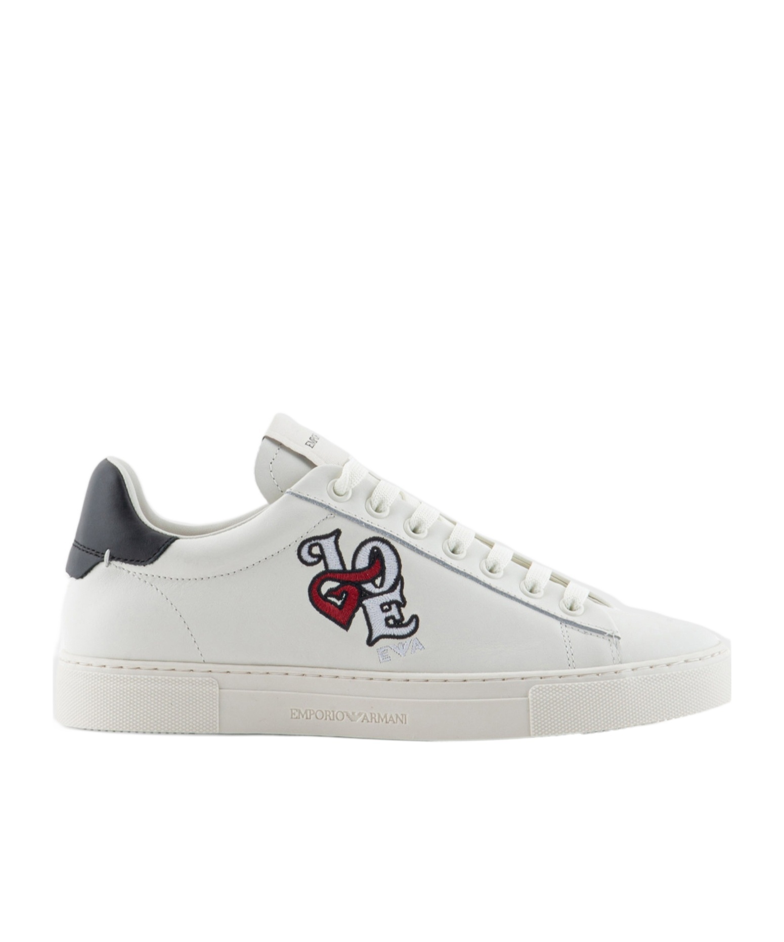 Emporio Armani Tie Low-top Sneakers In White