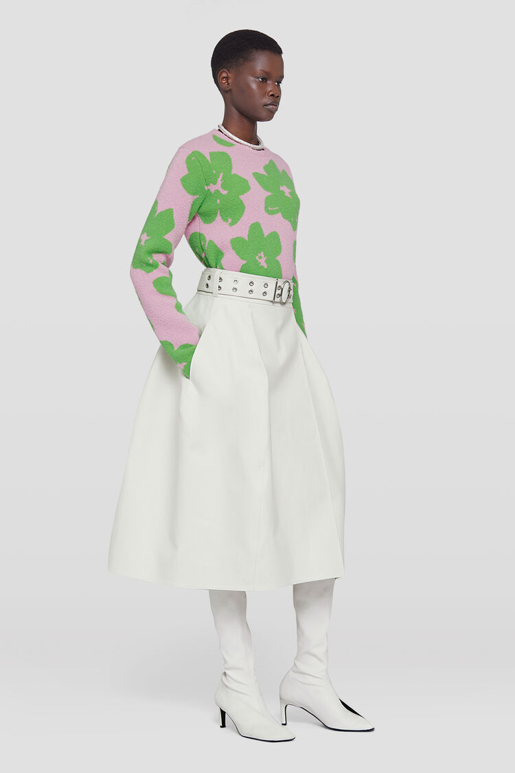Jil Sander Floral Wool-blend Sweater In Pink