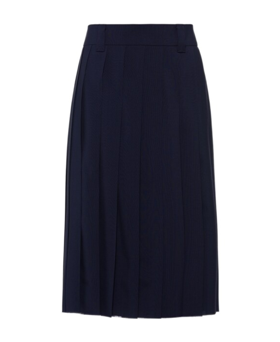 Miu Miu High-waist Pleated Skirt In Blue