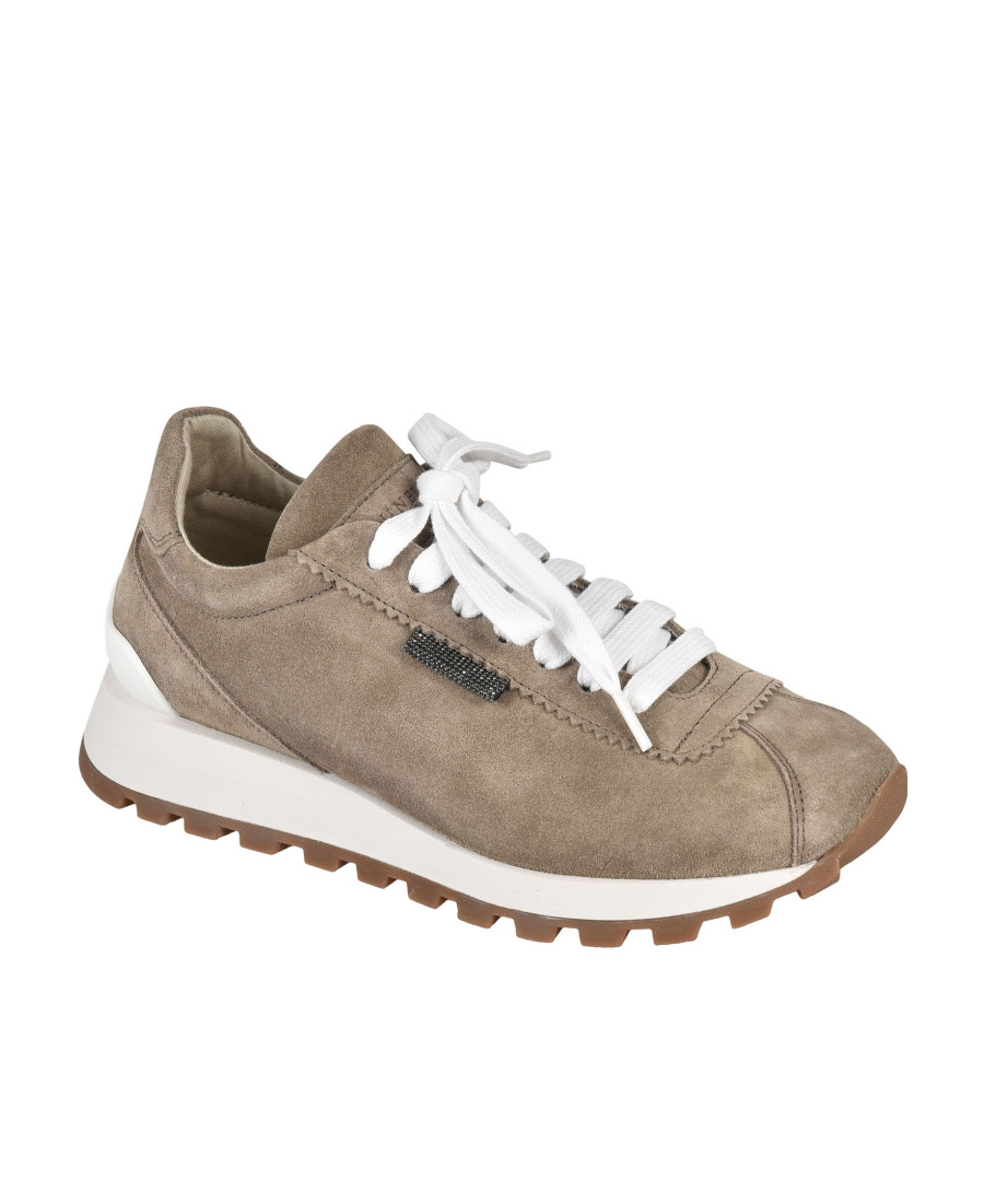 Brunello Cucinelli Bead-detailing Low-top Sneakers In Nude