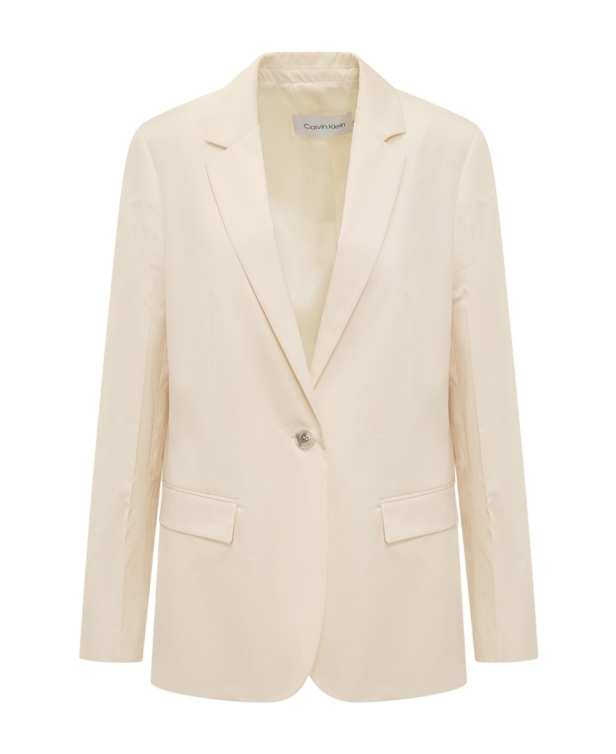 Calvin Klein Single Breasted Tailored Jacket In Nude