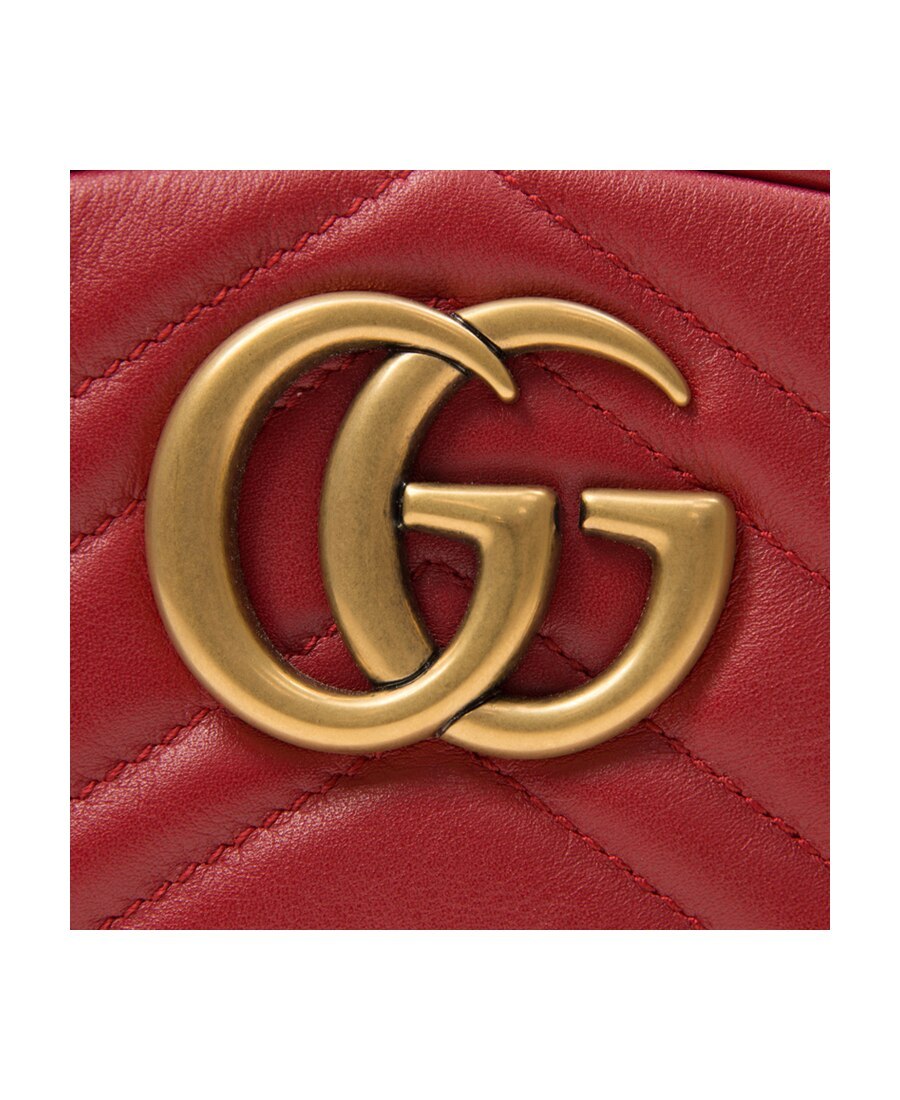 Gucci Gg Marmont Quilted Waist Bag In Red