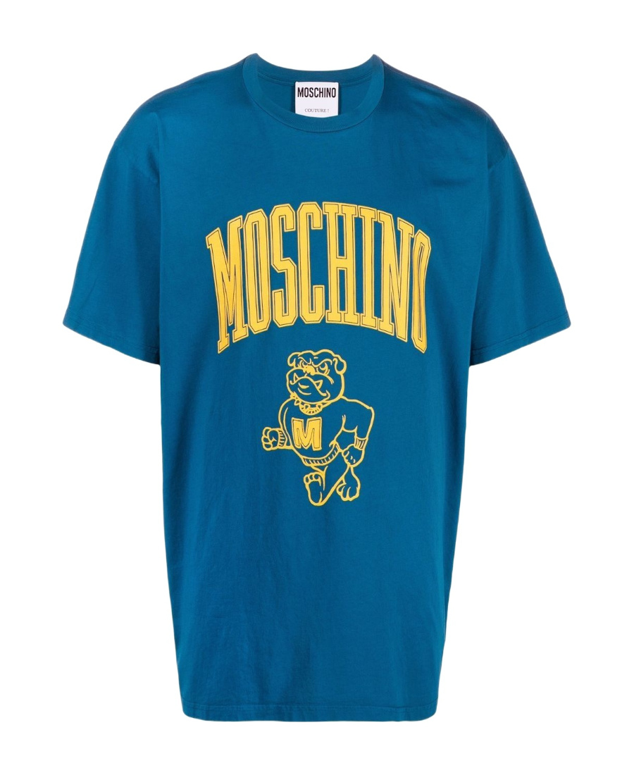 Moschino Logo-print Cotton T-shirt In Blue