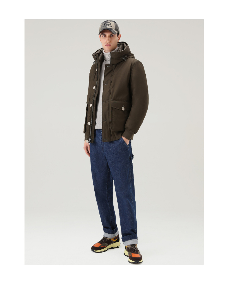 Woolrich Hooded Down Jacket In Black